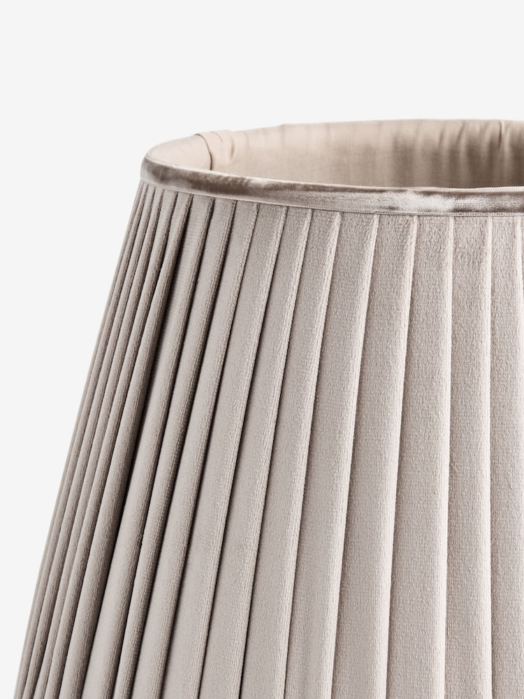 Natural Velvet Velvet Pleated Lamp Shade - Image 7 of 7 Natural Velvet Velvet Pleated Lamp Shade - Image 7 of 7