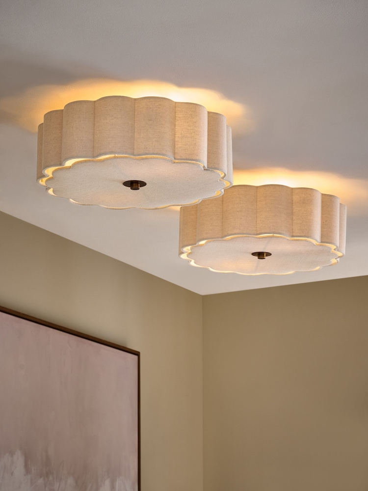 Natural Larson Small Flush Fitting Ceiling Light - Image 1 of 5 Natural Larson Small Flush Fitting Ceiling Light - Image 1 of 5