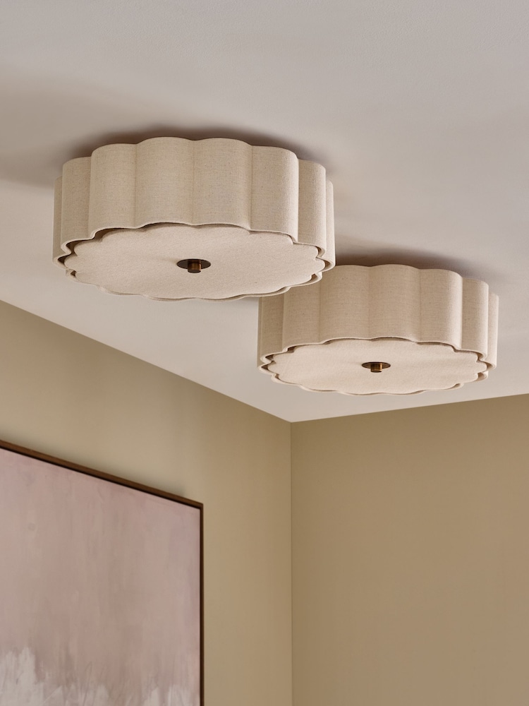 Natural Larson Small Flush Fitting Ceiling Light - Image 2 of 5 Natural Larson Small Flush Fitting Ceiling Light - Image 2 of 5