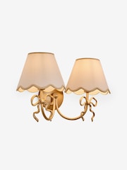 Brass Bow 2 Light Wall Light - Image 1 of 2