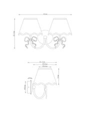 Brass Bow 2 Light Wall Light - Image 2 of 2