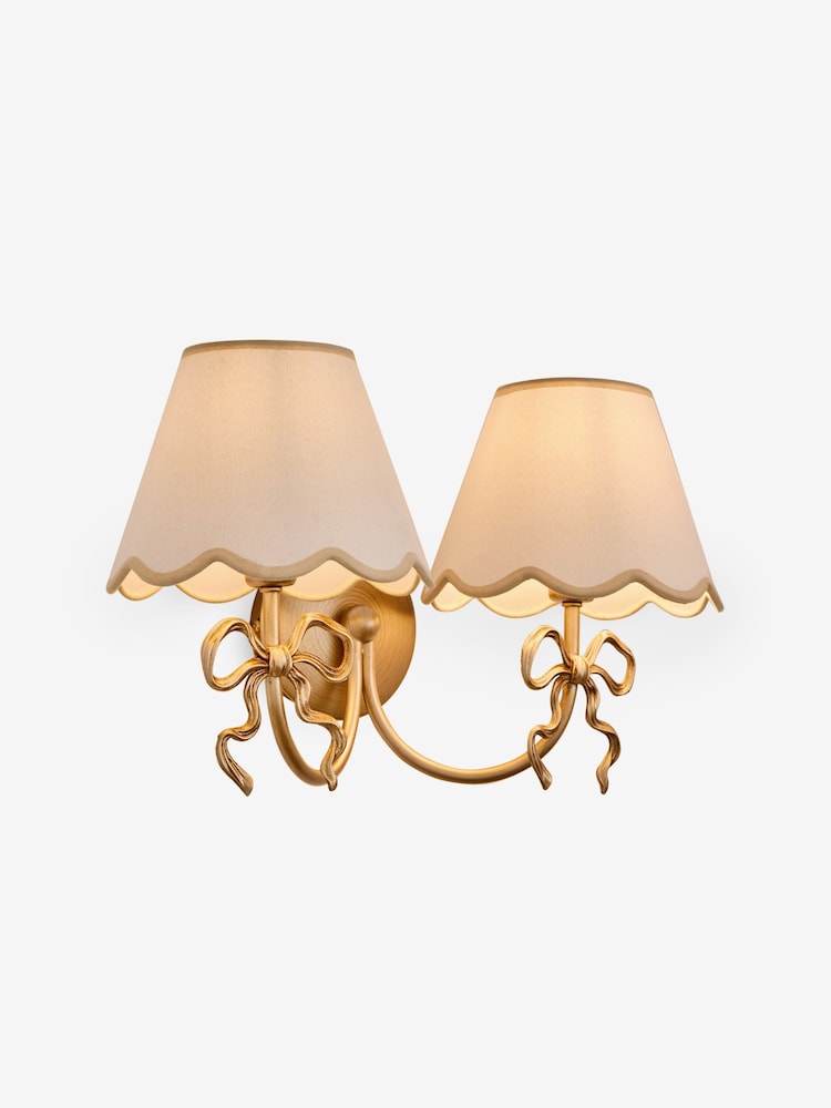 Brass Bow 2 Light Wall Light - Image 5 of 5 Brass Bow 2 Light Wall Light - Image 5 of 5