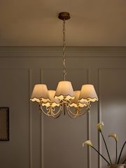 Brass Bow 5 Light Chandelier Ceiling Light - Image 1 of 5