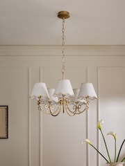 Brass Bow 5 Light Chandelier Ceiling Light - Image 2 of 5