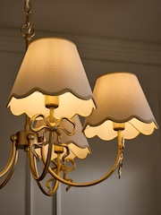 Brass Bow 5 Light Chandelier Ceiling Light - Image 3 of 5