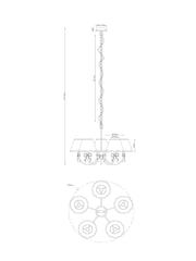 Brass Bow 5 Light Chandelier Ceiling Light - Image 4 of 5