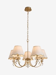 Brass Bow 5 Light Chandelier Ceiling Light - Image 5 of 5