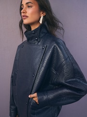 Friends Like These Ultimate Textured Faux Leather Bomberjakke - Billede 4 af 6