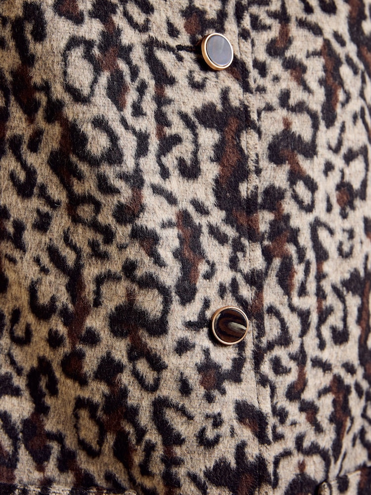 Friends Like These Animal Printed Collarless Dolly Coat - Image 6 of 6 Friends Like These Animal Printed Collarless Dolly Coat - Image 6 of 6