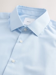 White/Blue Short Sleeve Easy Care Long Sleeve Single Cuff Smart Shirts 2 Pack - Image 10 of 12