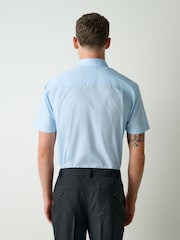 White/Blue Short Sleeve Easy Care Long Sleeve Single Cuff Smart Shirts 2 Pack - Image 5 of 12