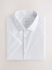 White/Blue Short Sleeve Easy Care Long Sleeve Single Cuff Smart Shirts 2 Pack - Image 7 of 12