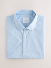 White/Blue Short Sleeve Easy Care Long Sleeve Single Cuff Smart Shirts 2 Pack - Image 8 of 12