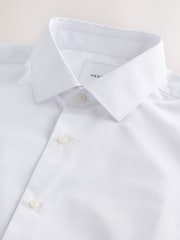 White/Blue Short Sleeve Easy Care Long Sleeve Single Cuff Smart Shirts 2 Pack - Image 9 of 12