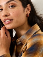 FatFace Brown Resin Hoop Earrings - Image 5 of 5
