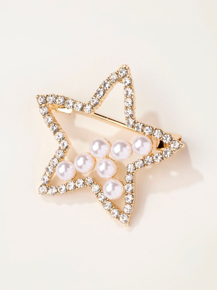 FatFace Gold Tone Star Brooch - Image 1 of 2