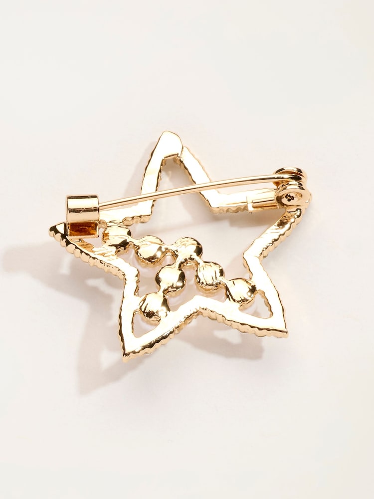 FatFace Gold Tone Star Brooch - Image 2 of 2