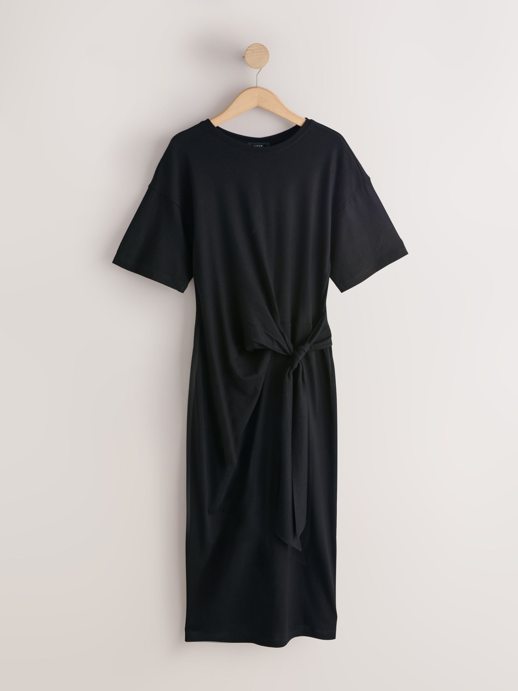 net t shirt dress Cap Sleeve Cinched Waist T-Shirt Dress In Black | EGO US