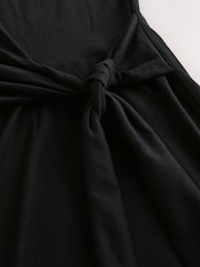 Black Tie Waist Midi T-Shirt Dress - Image 6 of 7