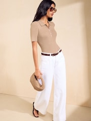 Friends Like These Collared Short Sleeve Knit Henley Top - Εικόνα 3 του 5