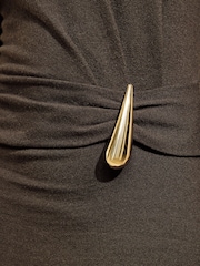 Friends Like These Brown Teardrop Hardware Detail Knit Midi Dress - Image 3 of 5
