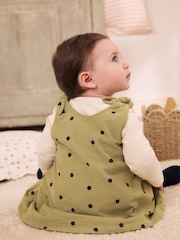 Green Spot Baby Pinafore, Long Sleeve Bodysuit And Tights 3 Piece Set (0mths-2yrs) - Image 4 of 4