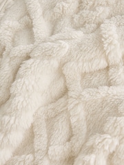 Cream Borg Half Zip Chunky Cable Fleece - Image 8 of 8