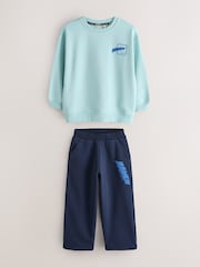 Baker by Ted Baker Oversized Graphic Sweatshirt and Wide Leg Joggers Set - Image 1 of 6