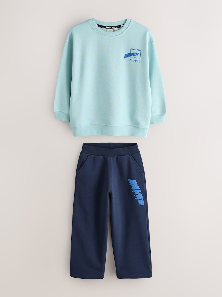 Baker by Ted Baker Oversized Graphic Sweatshirt and Wide Leg Joggers Set - Image 1 of 6