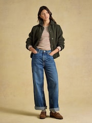 Joules Harbour Oat Marl/Russet Long Sleeve Striped Boat Neck Breton Top - Image 4 of 6