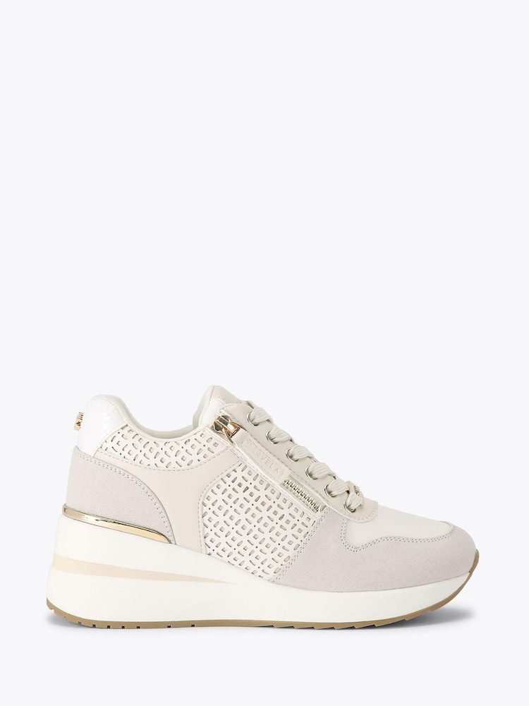 Carvela White High Rise Trainers - Image 1 of 3