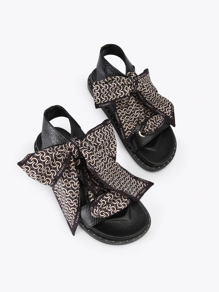 Carvela Black Sorrento Scarf Sandals - Image 2 of 4