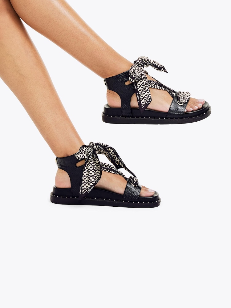 Carvela Black Sorrento Scarf Sandals - Image 5 of 5
