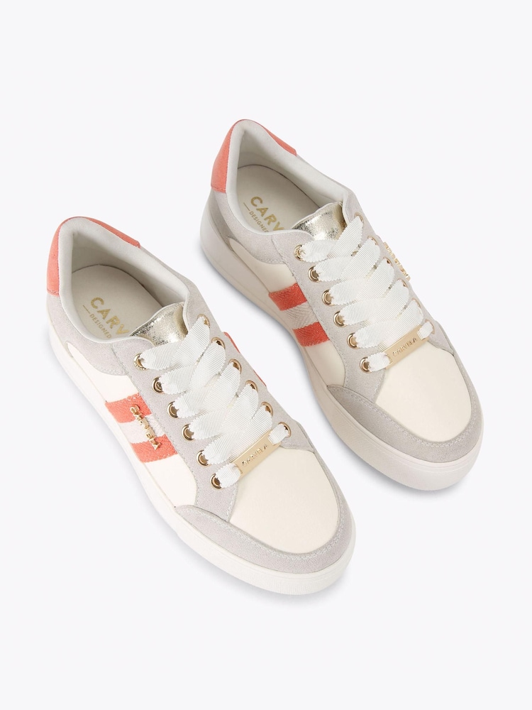 Carvela Orange Jive Lace Up Trainers - Image 2 of 4