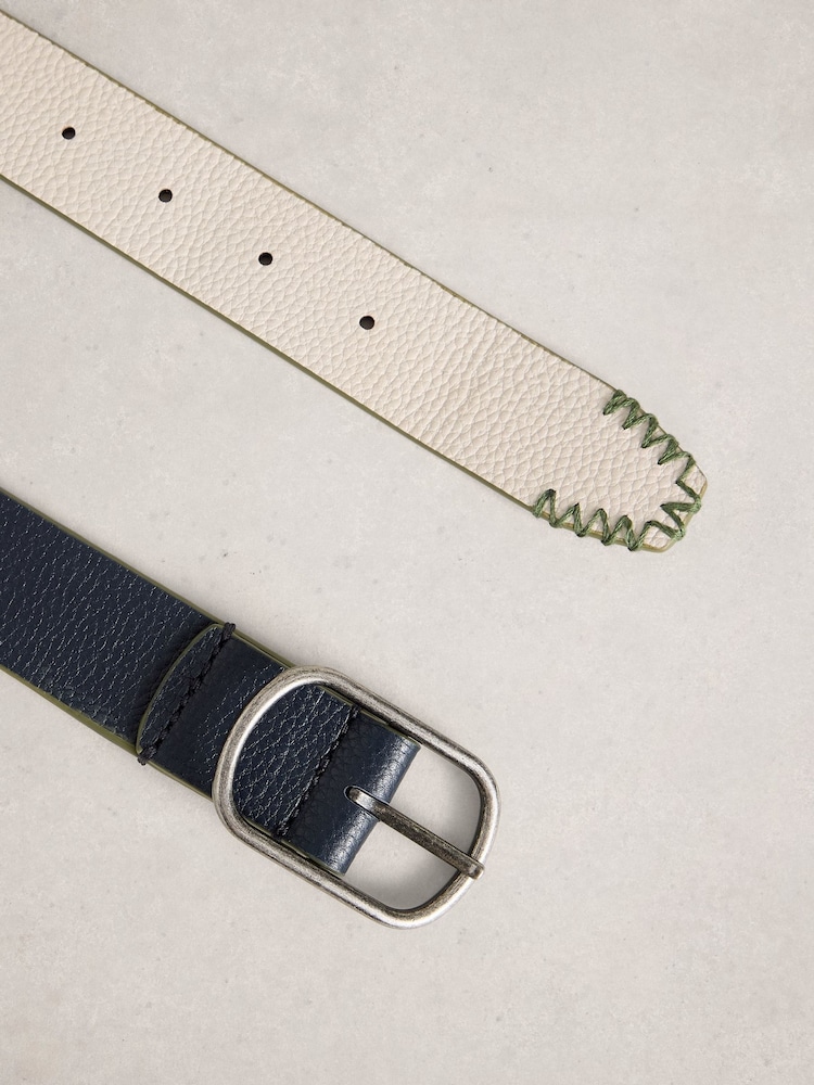 White Stuff Blue Reversible Leather Belt - Image 3 of 3 White Stuff Blue Reversible Leather Belt - Image 3 of 3