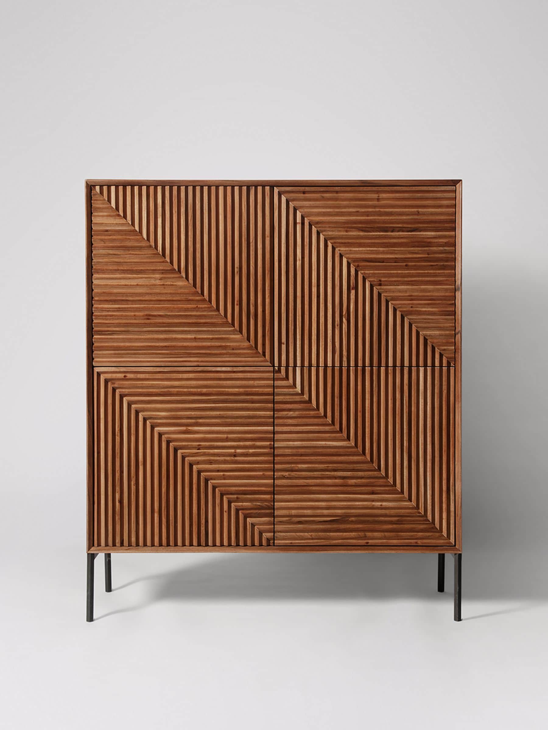 Buy Swoon Mid Brown Seville Acacia Wood Four Door Cabinet from the