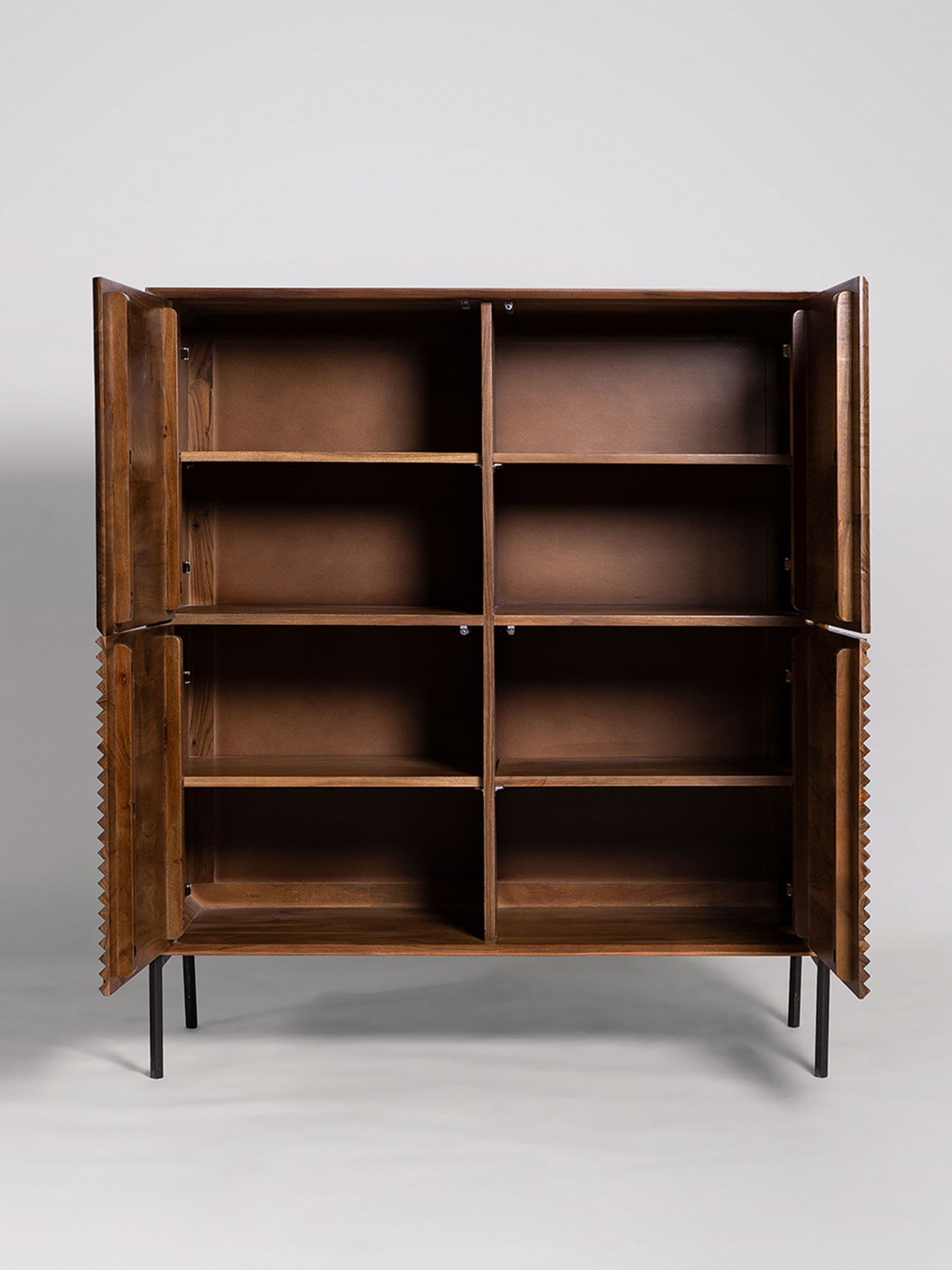 Buy Swoon Mid Brown Seville Acacia Wood Four Door Cabinet from the