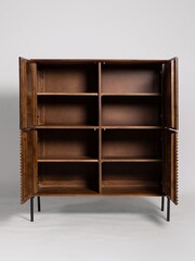 Swoon Mid Brown Seville Acacia Wood Four Door Cabinet - Image 5 of 6