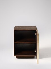 Swoon Mid Brown Piet Mango Wood One Door Bedside Table - Image 4 of 6