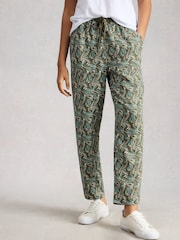 أخضر غابات - بناطيل Elle من Blend مزيج الكتان من White Stuff - Image 2 of 2