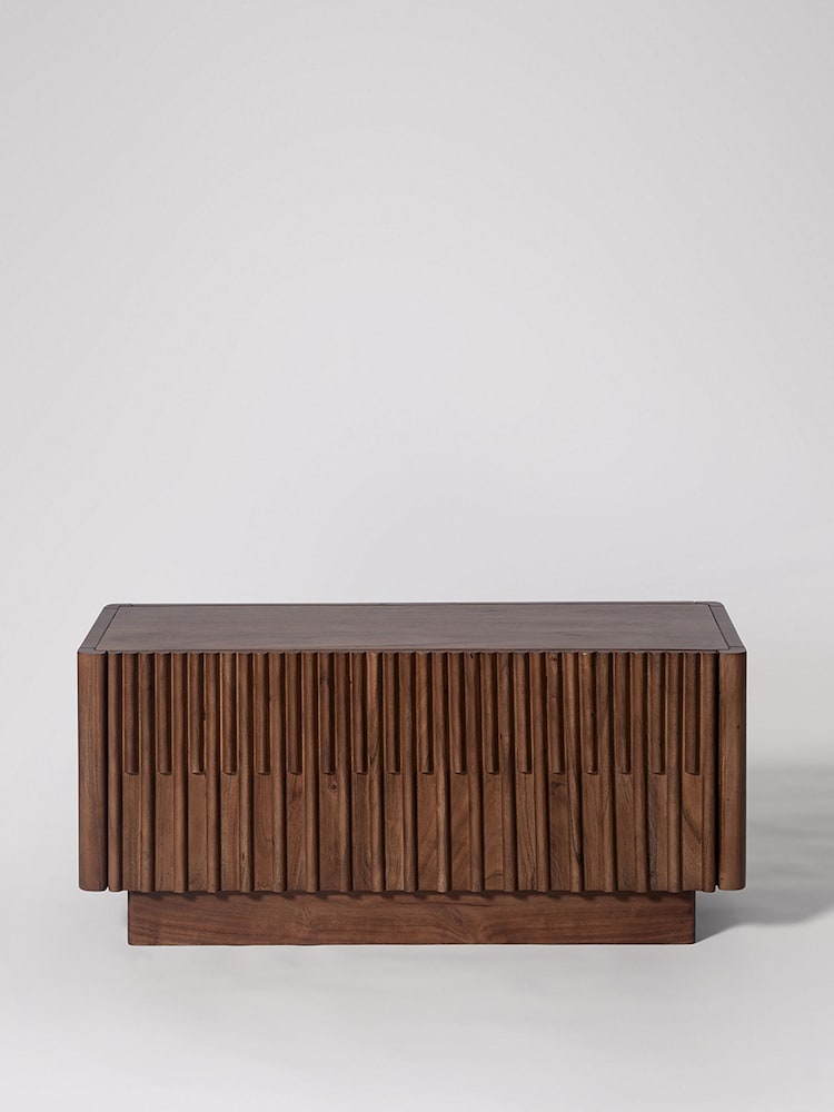 Swoon Mid Brown Hampstead Acacia Wood Media Unit - Image 2 of 6