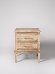 Swoon Light Brown Claudine Mango Wood Two-Drawer Bedside Table - Image 2 of 6