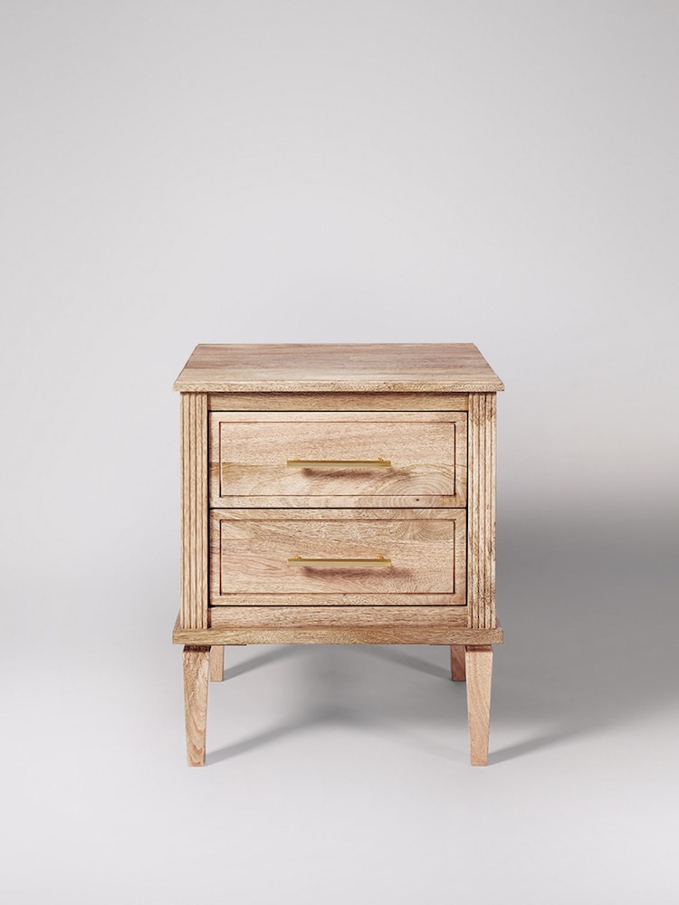 Swoon Light Brown Claudine Mango Wood Two-Drawer Bedside Table - Image 2 of 6