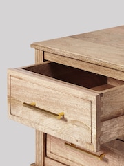 Swoon Light Brown Claudine Mango Wood Two-Drawer Bedside Table - Image 3 of 6