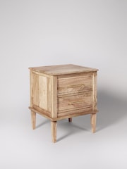 Swoon Light Brown Claudine Mango Wood Two-Drawer Bedside Table - Image 4 of 6