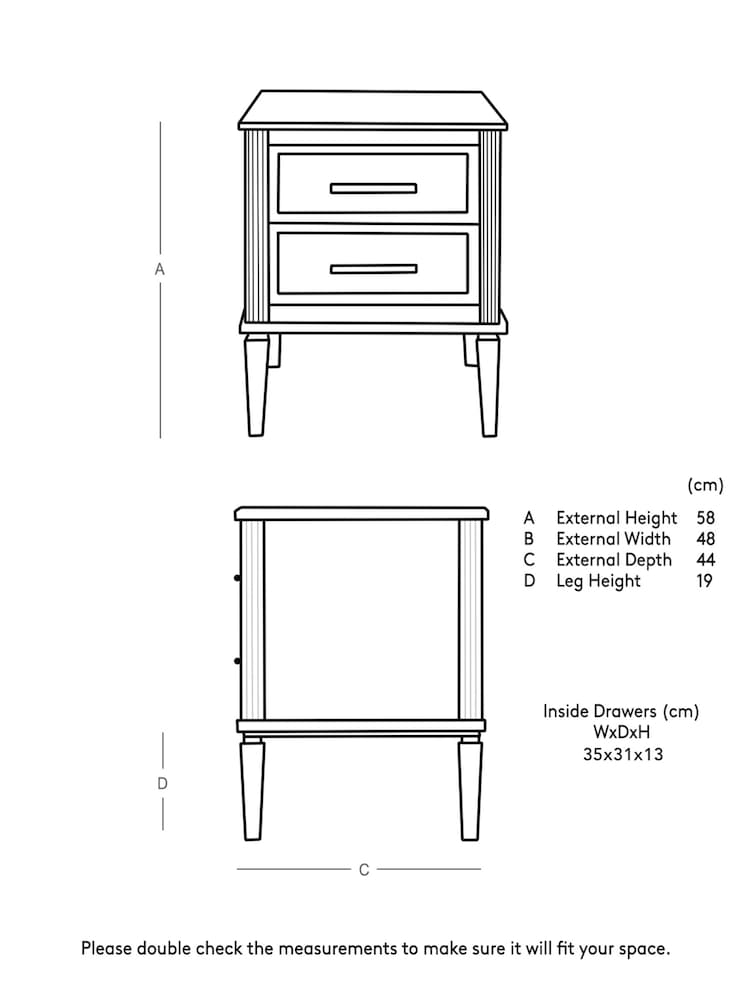 Swoon Light Brown Claudine Mango Wood Two-Drawer Bedside Table - Image 6 of 6