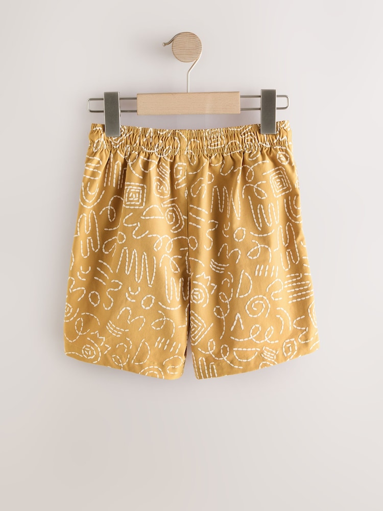 Ochre Yellow Printed Swim Shorts (3-16yrs) - Image 2 of 4 Ochre Yellow Printed Swim Shorts (3-16yrs) - Image 2 of 4