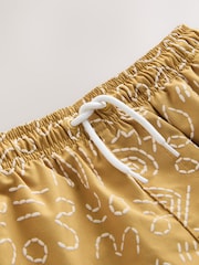 Ochre Yellow Printed Swim Shorts (3-16yrs) - Image 3 of 4