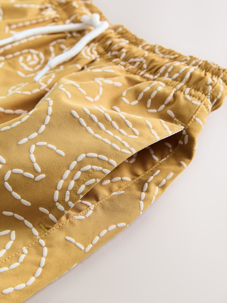 Ochre Yellow Printed Swim Shorts (3-16yrs) - Image 4 of 4 Ochre Yellow Printed Swim Shorts (3-16yrs) - Image 4 of 4