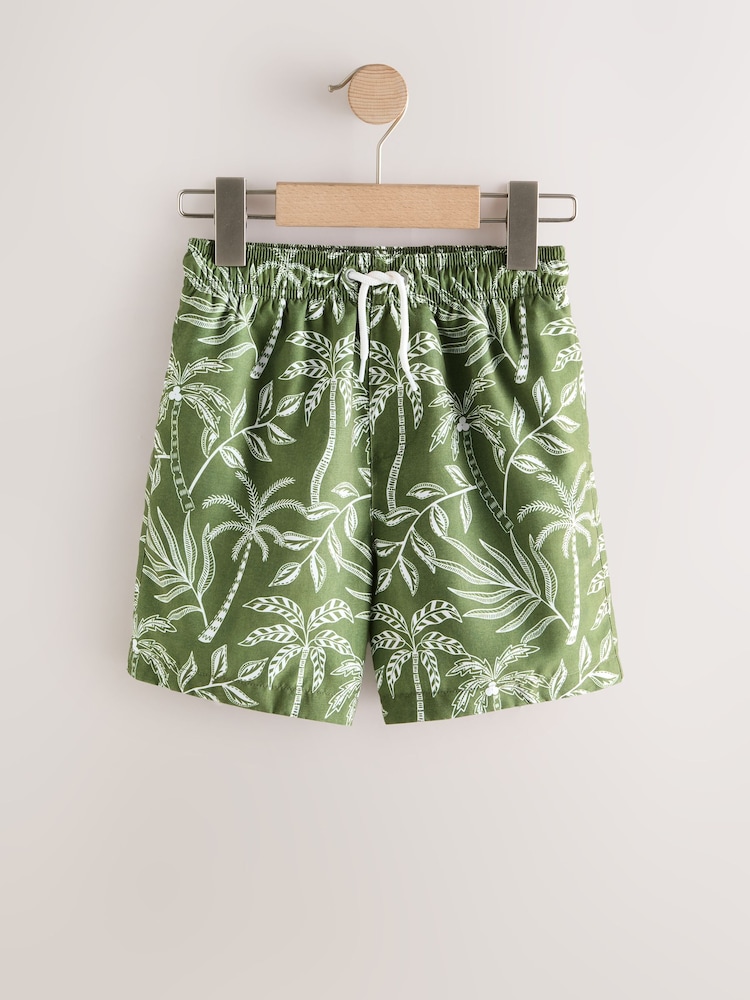 绿色叶 - 印花游泳短裤（3-16岁） - 图片1 / 4